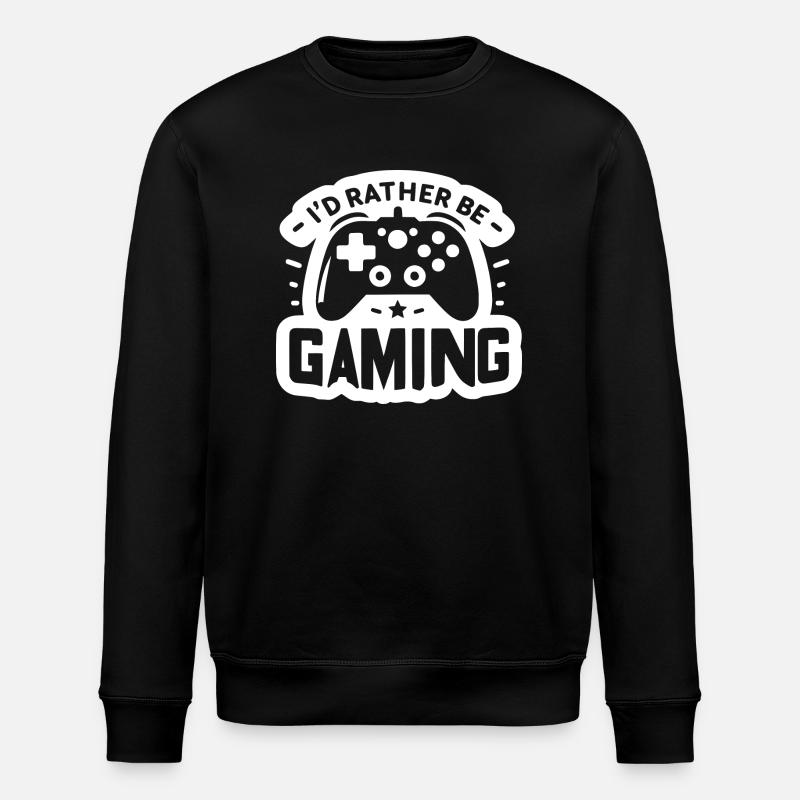 I’d Rather Be Gaming - Stanley/Stella ROLLER Unisex Organic Sweatshirt - black