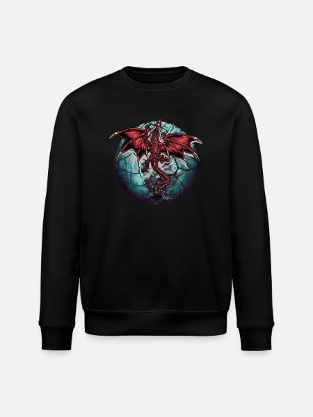 Planet Drache Drachen - Stanley/Stella Unisex Bio-Sweatshirt ROLLER - Schwarz