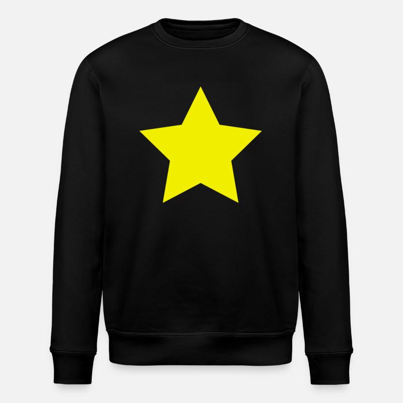 gelber Stern - Stanley/Stella Unisex Bio-Sweatshirt ROLLER - Schwarz