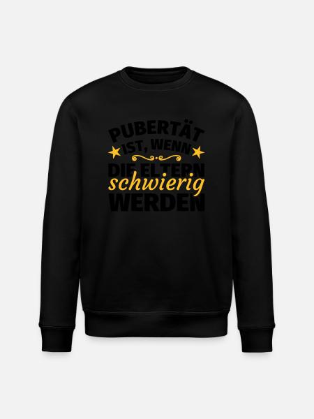 Pubertät lustige Sprüche - Stanley/Stella Unisex Bio-Sweatshirt ROLLER - Schwarz