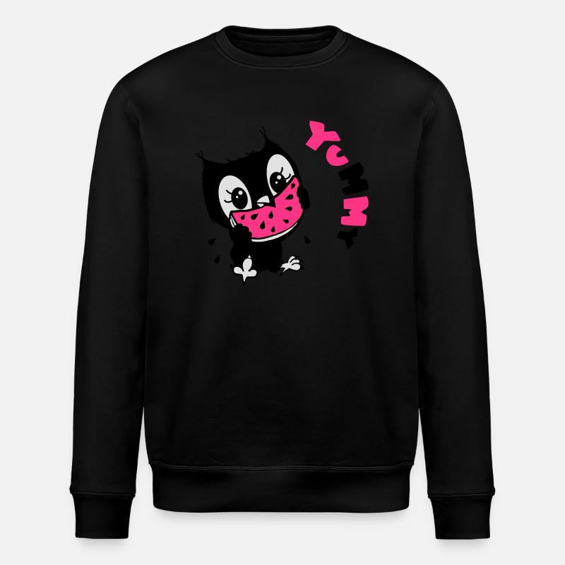 Eule yumyum - Stanley/Stella Unisex Bio-Sweatshirt ROLLER - Schwarz