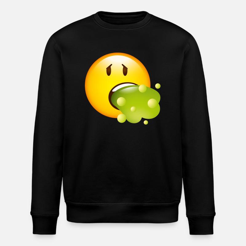 Smiley Glossy Barf - Stanley/Stella ROLLER Unisex Organic Sweatshirt - black