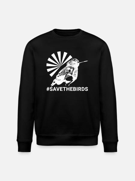 Guardians of nature #Kolibri #savethebirds - Stanley/Stella ROLLER Unisex Organic Sweatshirt - black