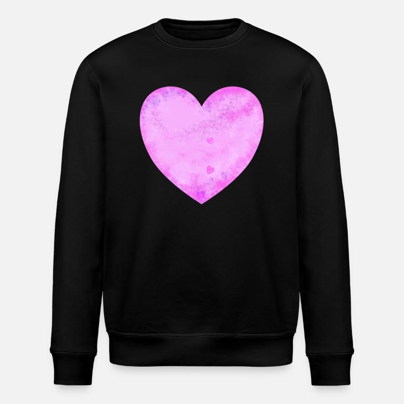 Coeur rose - Sweat bio ROLLER Stanley/Stella Unisexe - noir