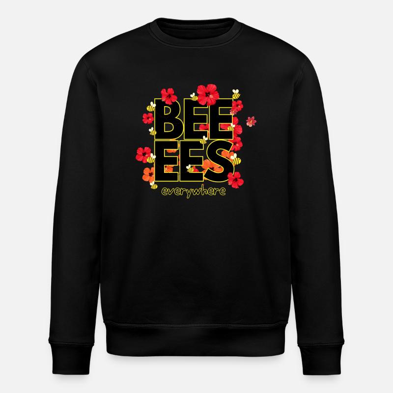 Beeees are everywhere Design - Stanley/Stella ROLLER Unisex Organic Sweatshirt - black