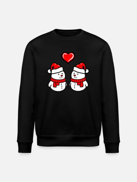 Schneemann love - Stanley/Stella Unisex Bio-Sweatshirt ROLLER - Schwarz