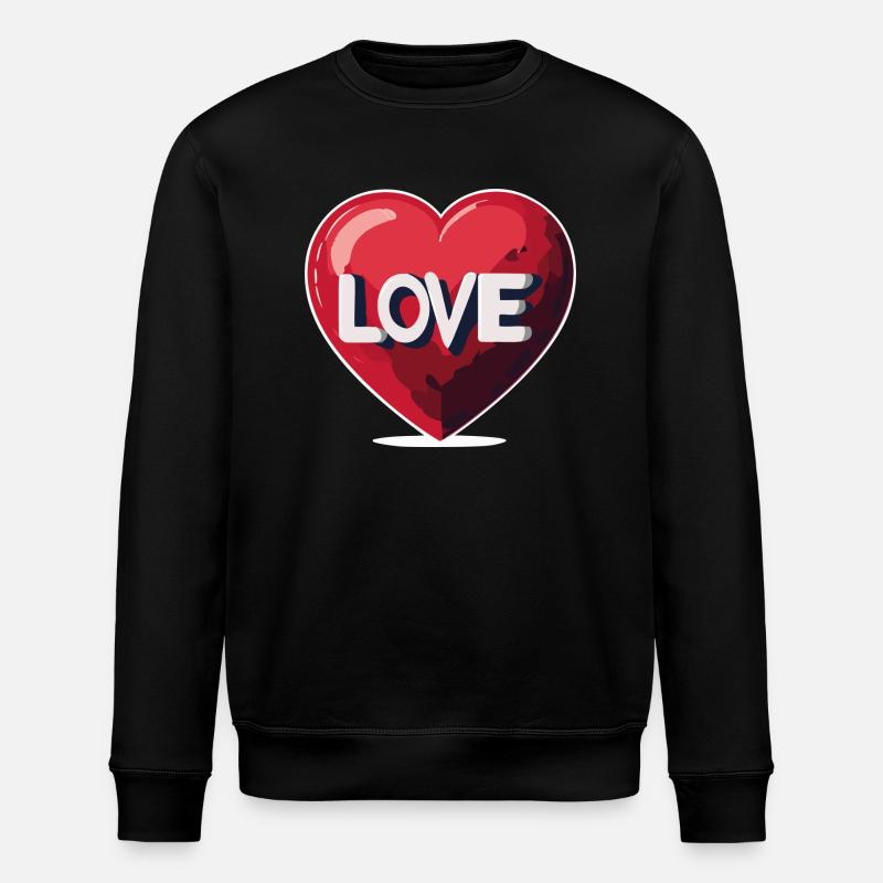 Herzliche Liebesbotschaft - Stanley/Stella Unisex Bio-Sweatshirt ROLLER - Schwarz