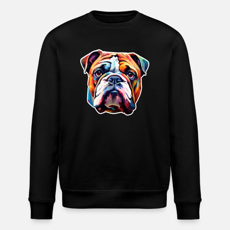 Bulldogge bunt - Stanley/Stella Unisex Bio-Sweatshirt ROLLER - Schwarz