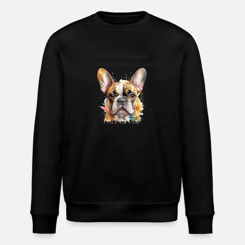 Bouledogue rayon de soleil - Sweat bio ROLLER Stanley/Stella Unisexe - noir