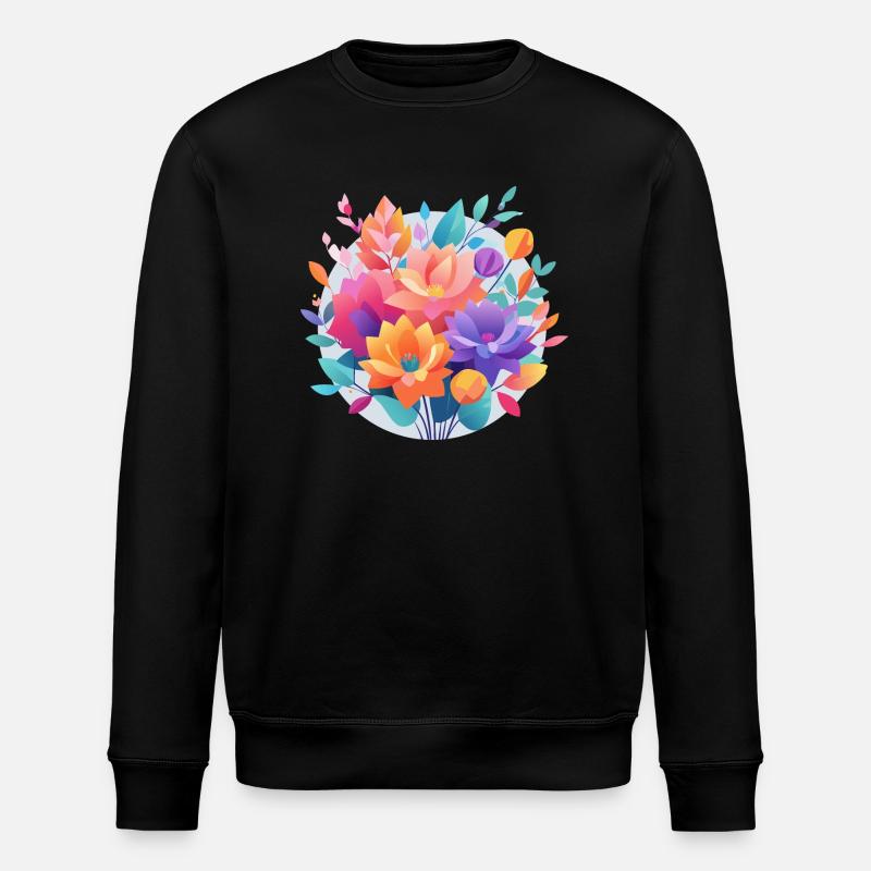Kleiner bunter Blumenstrauß - Stanley/Stella Unisex Bio-Sweatshirt ROLLER - Schwarz