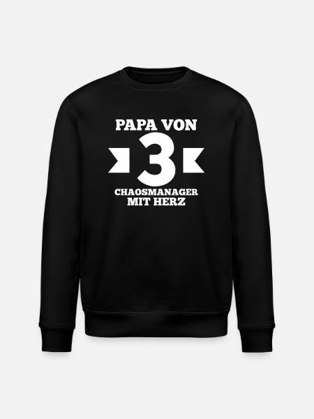 Dad of 3 children - Stanley/Stella ROLLER Unisex Organic Sweatshirt - black