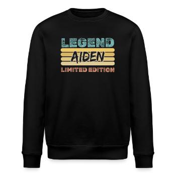 Vorname Aiden - Stanley/Stella Unisex Bio-Sweatshirt ROLLER - Schwarz - Vorne - Nik (191cm)