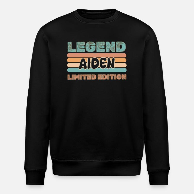 Vorname Aiden - Stanley/Stella Unisex Bio-Sweatshirt ROLLER - Schwarz