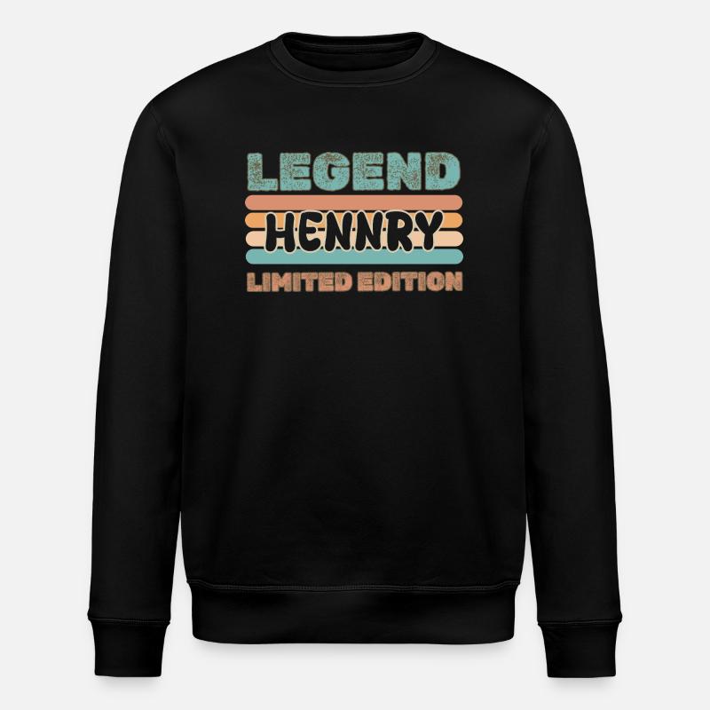 Prénom Hennry - Sweat bio ROLLER Stanley/Stella Unisexe - noir