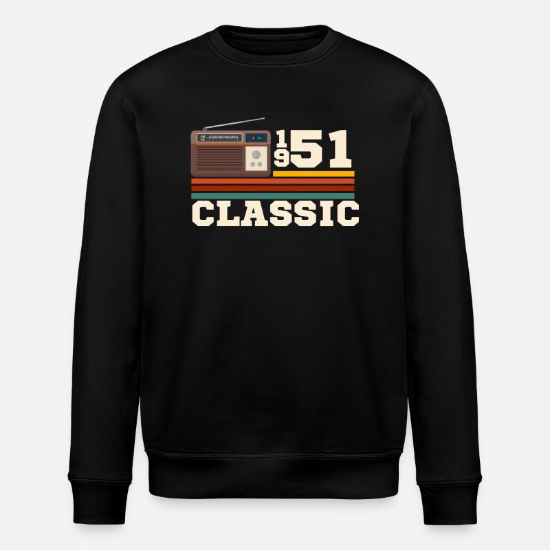 Anniversaire 1951 retro classic - Sweat bio ROLLER Stanley/Stella Unisexe - noir