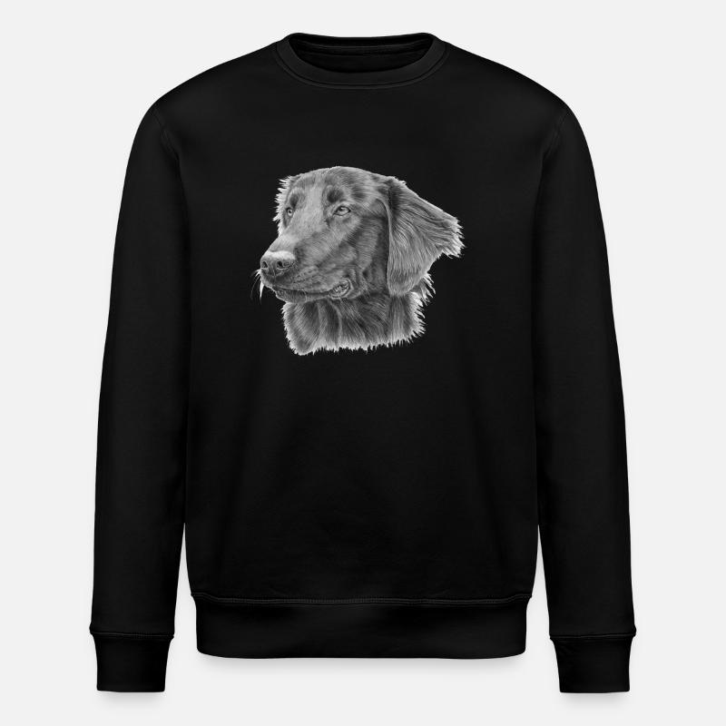 flatcoated retriever bw - Stanley/Stella ROLLER Unisex Organic Sweatshirt - black