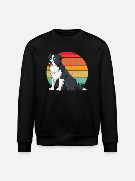 Border collie Retro 2 - Sweat bio ROLLER Stanley/Stella Unisexe - noir