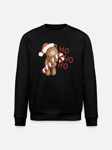 Weihnachtsbär - Stanley/Stella Unisex Bio-Sweatshirt ROLLER - Schwarz