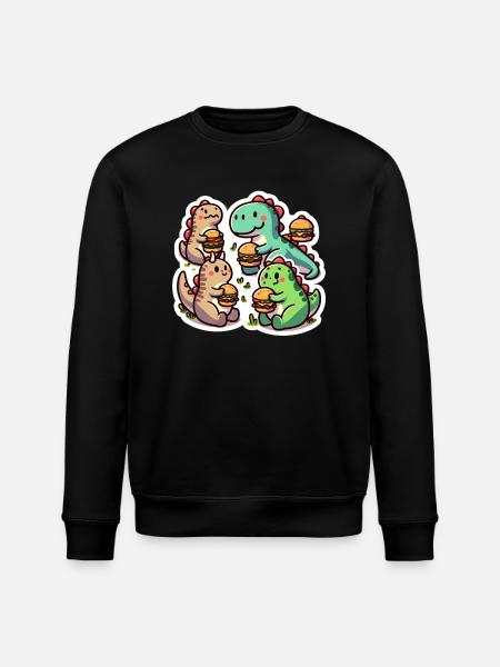Dino-Burger-Party - Stanley/Stella Unisex Bio-Sweatshirt ROLLER - Schwarz