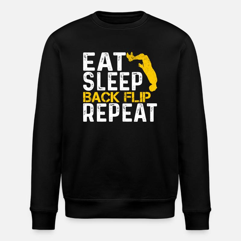Vintage Eat Sleep Back Flip Répéter, Retour Flip - Sweat bio ROLLER Stanley/Stella Unisexe - noir