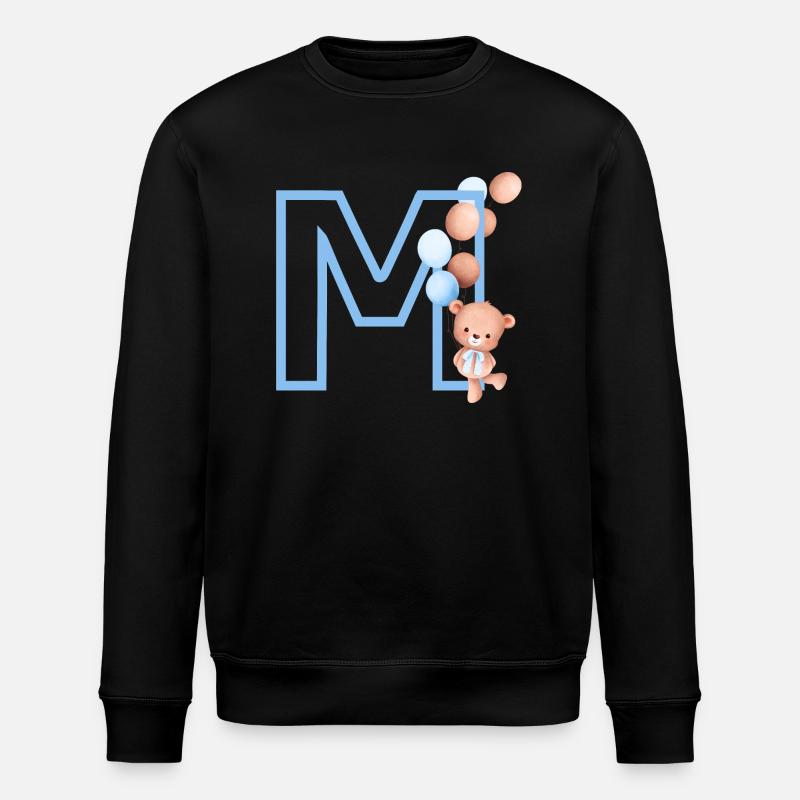 Buchstabe M Blauer Bär - Stanley/Stella Unisex Bio-Sweatshirt ROLLER - Schwarz