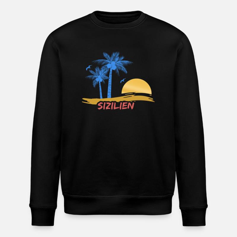 Plage Sicile - Sweat bio ROLLER Stanley/Stella Unisexe - noir