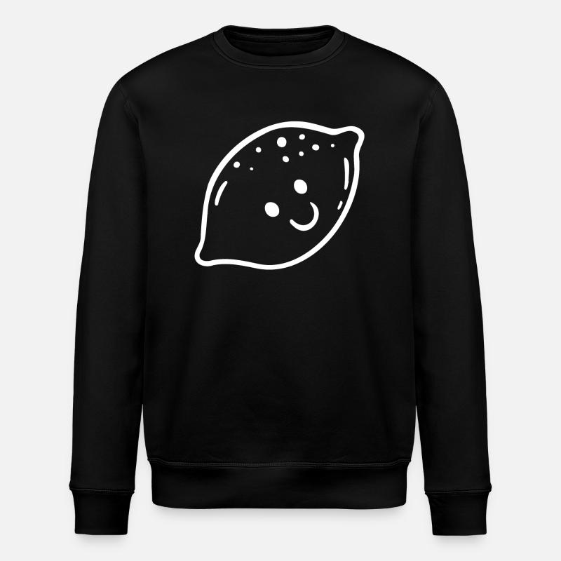 funny lemon smiley - Stanley/Stella ROLLER Unisex Organic Sweatshirt - black