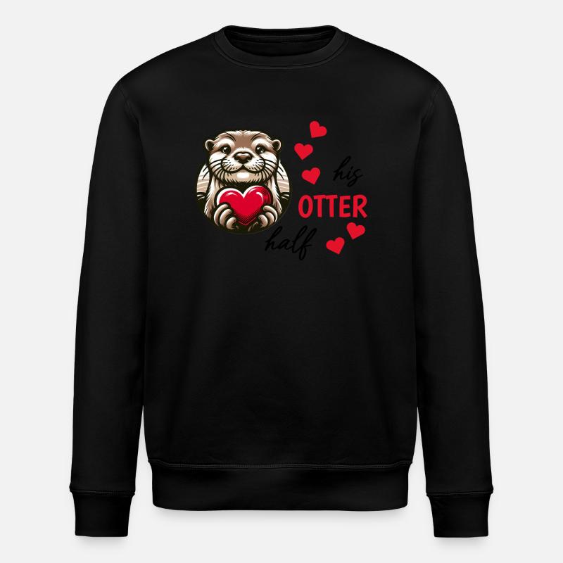 Otter half liebe geschenk - Stanley/Stella Unisex Bio-Sweatshirt ROLLER - Schwarz