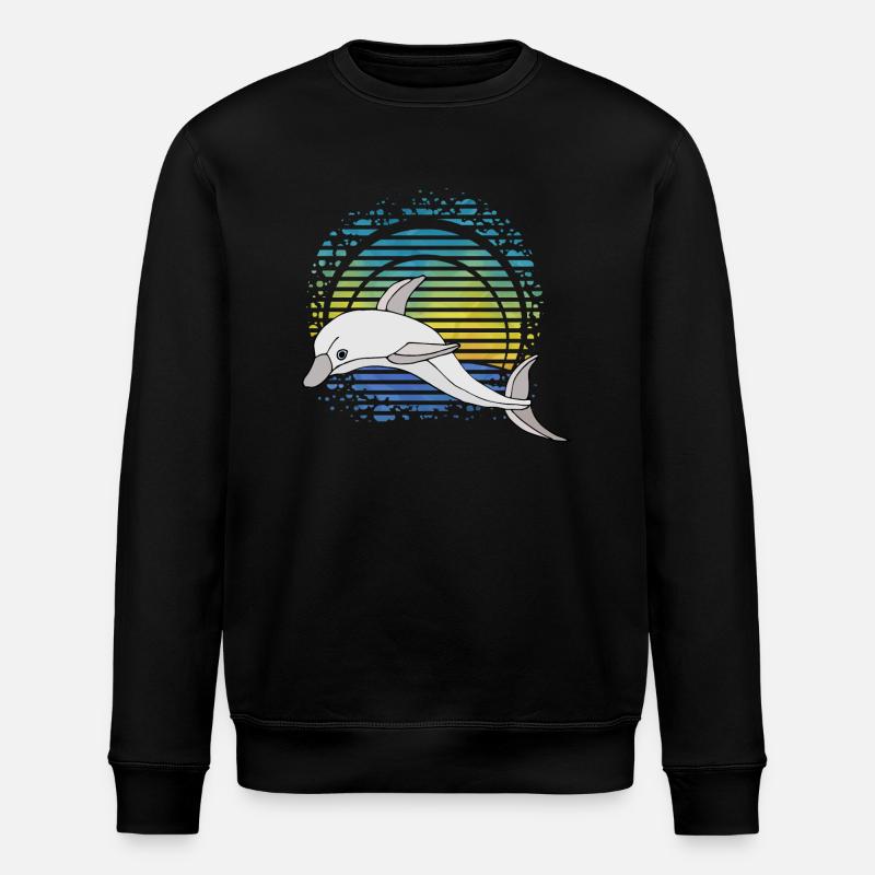 Dolphin - Stanley/Stella ROLLER Unisex Organic Sweatshirt - black
