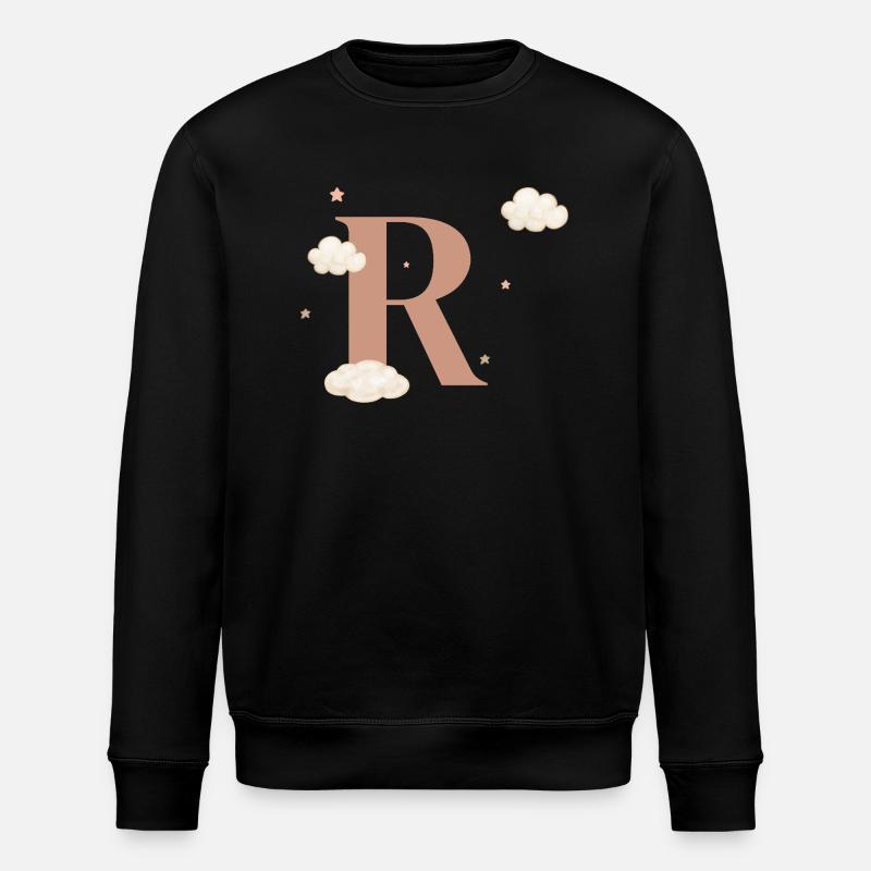 Letter r clouds stars - Stanley/Stella ROLLER Unisex Organic Sweatshirt - black