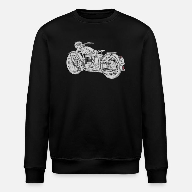 Motorcycle Sketch - Stanley/Stella ROLLER Unisex Organic Sweatshirt - black