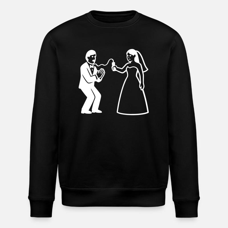 Jeunes mariés Whip Drôle - Sweat bio ROLLER Stanley/Stella Unisexe - noir