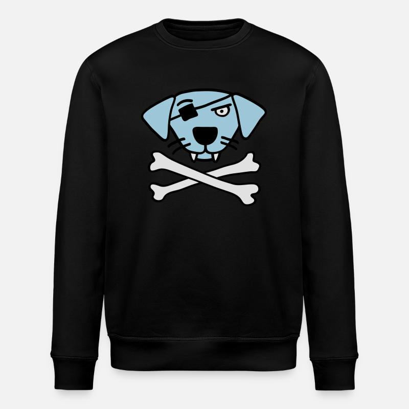 pirate_dog_042013_a_3c - Stanley/Stella Unisex Bio-Sweatshirt ROLLER - Schwarz