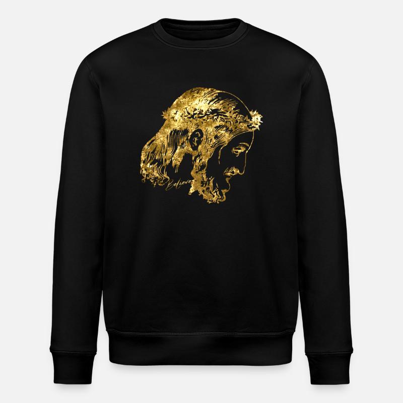 Jésus foi d'or - Sweat bio ROLLER Stanley/Stella Unisexe - noir