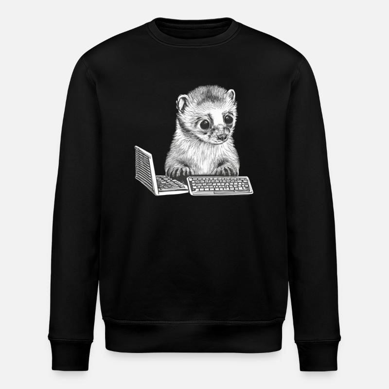 CUTE GEEK FERRET - Stanley/Stella ROLLER Unisex Organic Sweatshirt - black