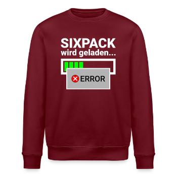 Bierbauch statt Sixpack für Computer Freaks Humor - Stanley/Stella Unisex Bio-Sweatshirt ROLLER - Burgunderrot - Vorne - Nik (191cm)