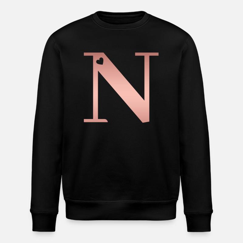 Buchstabe N roségold - Stanley/Stella Unisex Bio-Sweatshirt ROLLER - Schwarz