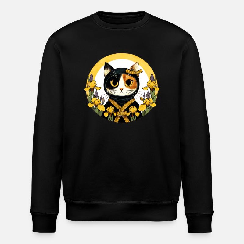 Ninja-Katze - Stanley/Stella Unisex Bio-Sweatshirt ROLLER - Schwarz