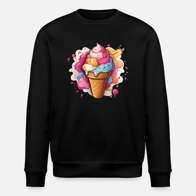 Leckeres buntes Softeis - Stanley/Stella Unisex Bio-Sweatshirt ROLLER - Schwarz