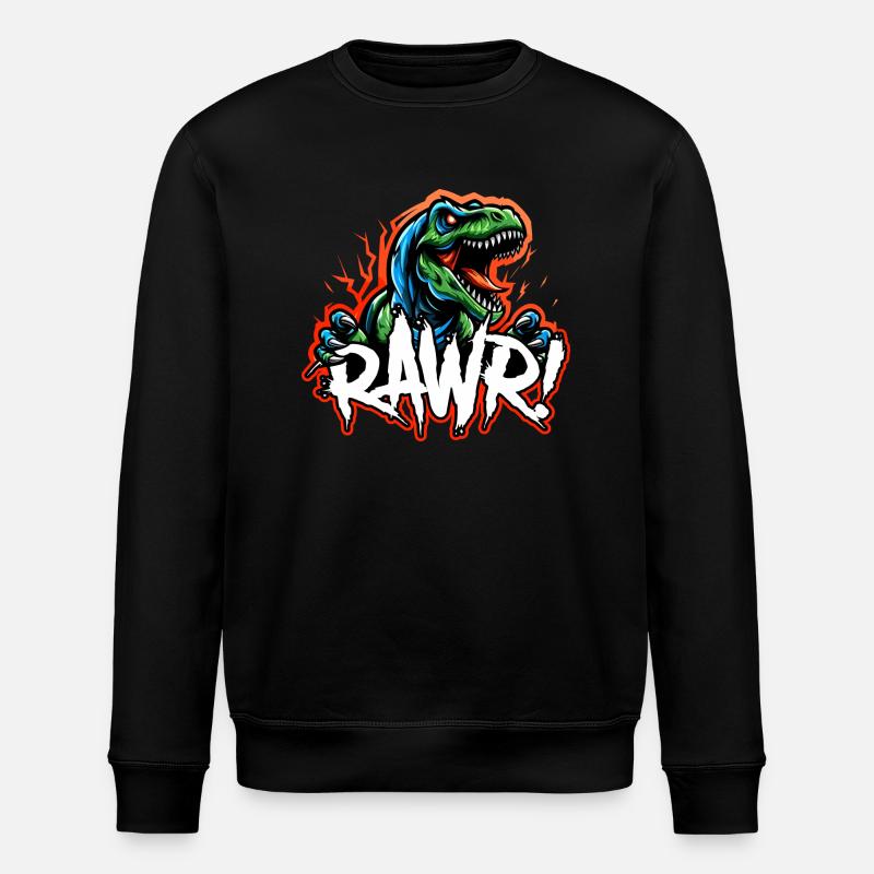 T Rex Brüllen - Stanley/Stella Unisex Bio-Sweatshirt ROLLER - Schwarz