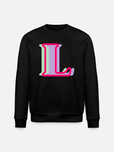 Mehrfarbiger Buchstabe l - Stanley/Stella Unisex Bio-Sweatshirt ROLLER - Schwarz