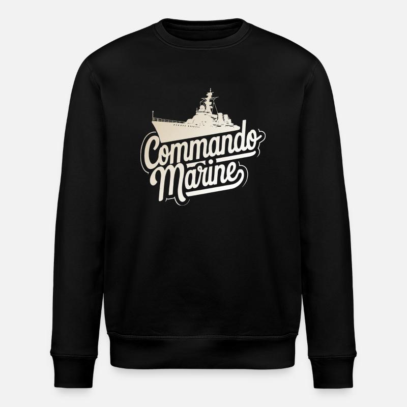 Commando Marine - Sweat bio ROLLER Stanley/Stella Unisexe - noir