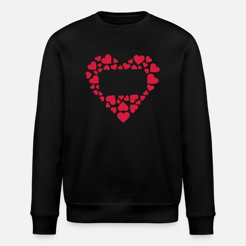 heart rectangle - Stanley/Stella ROLLER Unisex Organic Sweatshirt - black