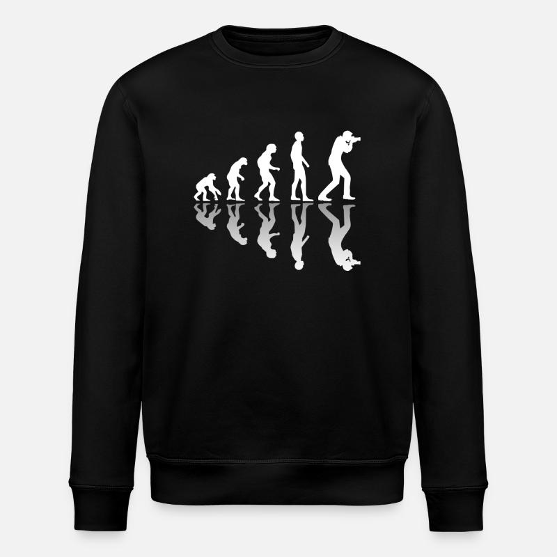 Evolution Fotograf Kamera - fotografieren Geschenk - Stanley/Stella Unisex Bio-Sweatshirt ROLLER - Schwarz