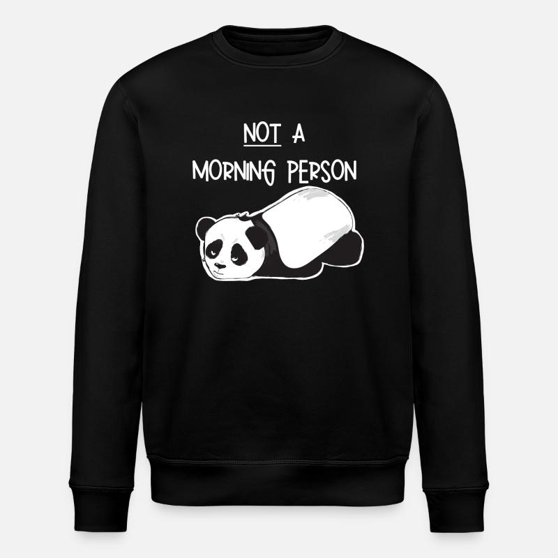 Kein morgendliches Mensch-Grumpy Panda - Stanley/Stella Unisex Bio-Sweatshirt ROLLER - Schwarz