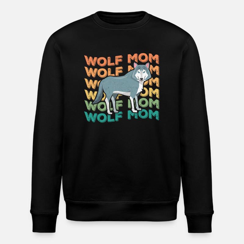 Wolf mom - Stanley/Stella ROLLER Unisex Organic Sweatshirt - black