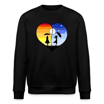HERZ YING YANG - Stanley/Stella Unisex Bio-Sweatshirt ROLLER - Schwarz - Vorne - Nik (191cm)