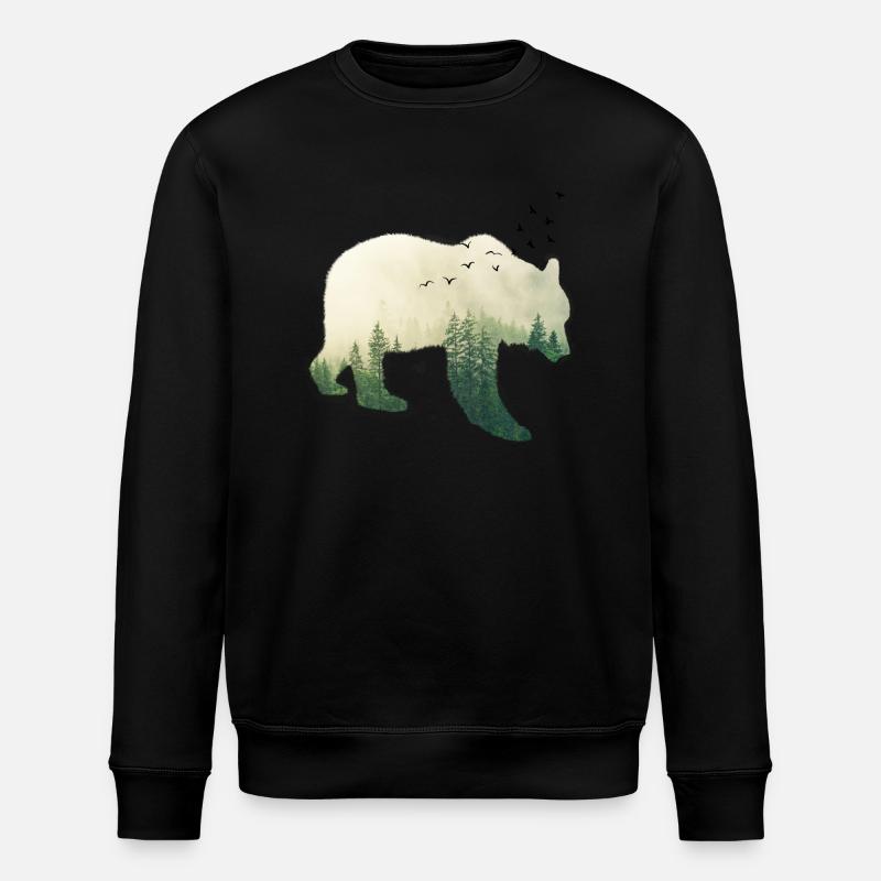 Ours Foret - Sweat bio ROLLER Stanley/Stella Unisexe - noir