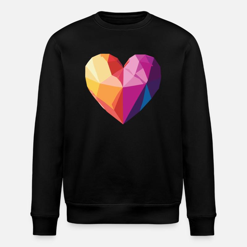 Amour - Cœur Low Poly - Sweat bio ROLLER Stanley/Stella Unisexe - noir
