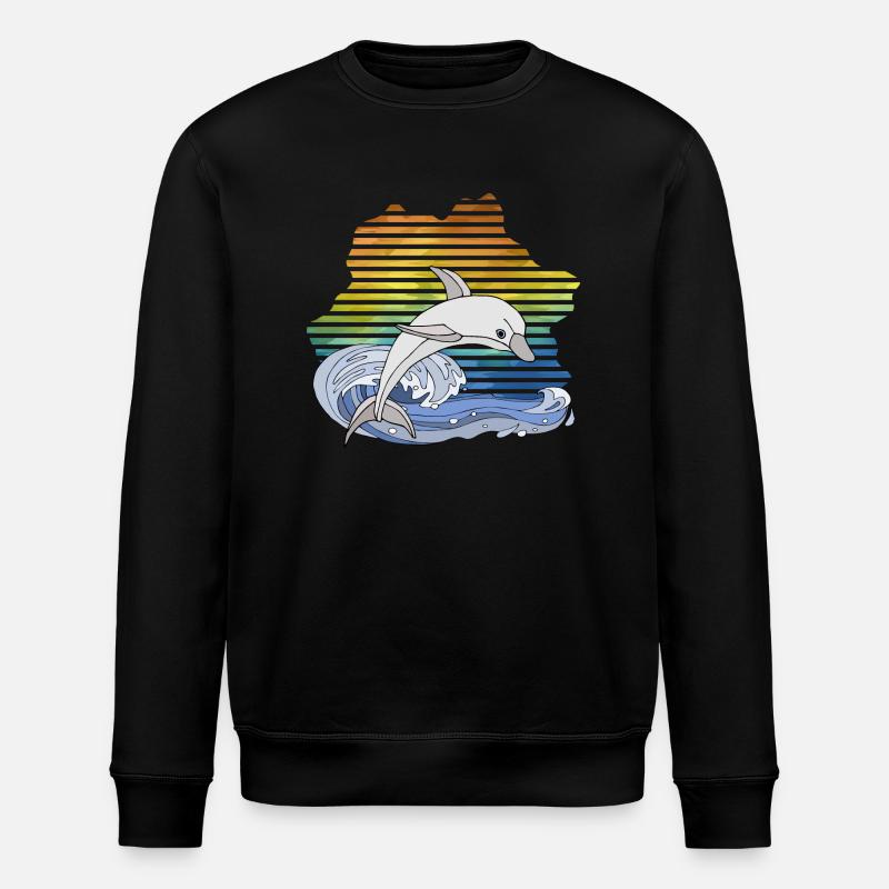 Dolphin - Stanley/Stella ROLLER Unisex Organic Sweatshirt - black